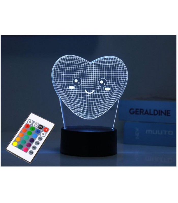 Lámpara LED 3D FOLLOW YOUR HEART