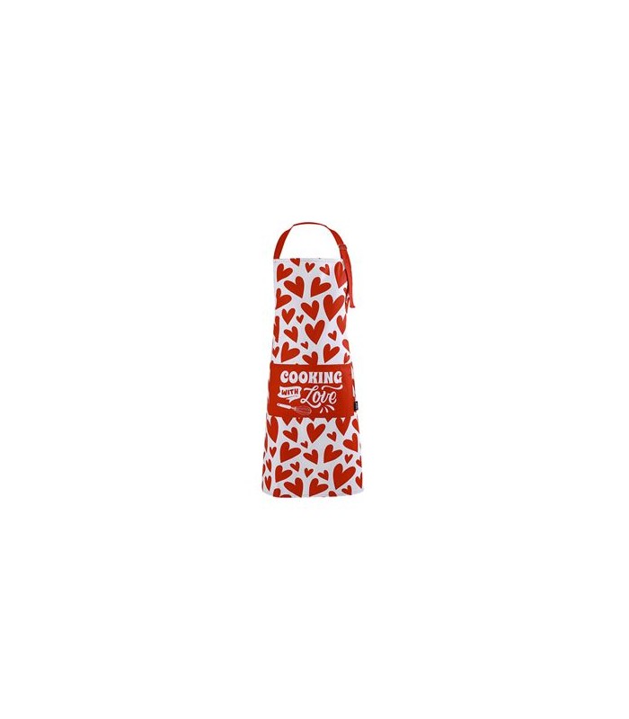 Tablier de Cuisine Itotal Coeurs Blanc et Rouge