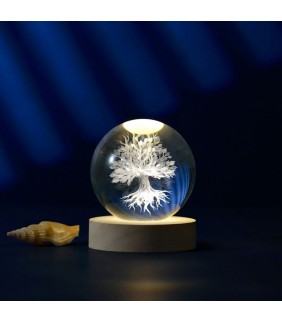 Lampara BOLA DE CRISTAL ARBOL MEDIANA