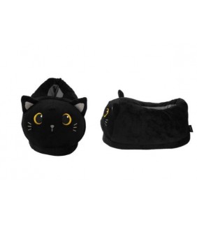 Pantuflas Plush BLACK CAT