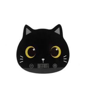 Balanza cocina gato - negro 24 x 26 cm