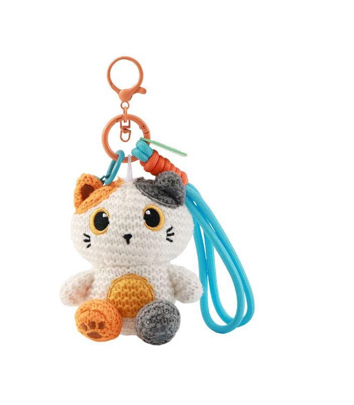 LLAVERO CROCHET GATO NARANJA