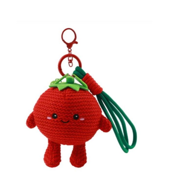 LLAVERO CROCHET TOMATE