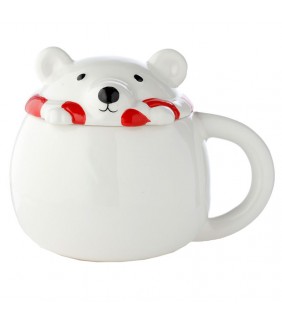 Taza de Cerámica con Tapa Oso Polar