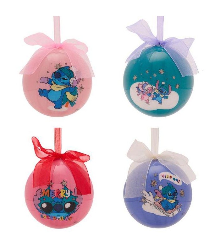 SET 4 BOLAS NAVIDAD STITCH DISNEY SIPECUSA
